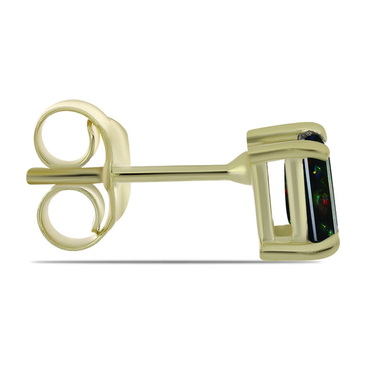 Arannyal Bevont Ezüst Fülbevaló Lega Dembi Éjfekete Etiópiai Opállal