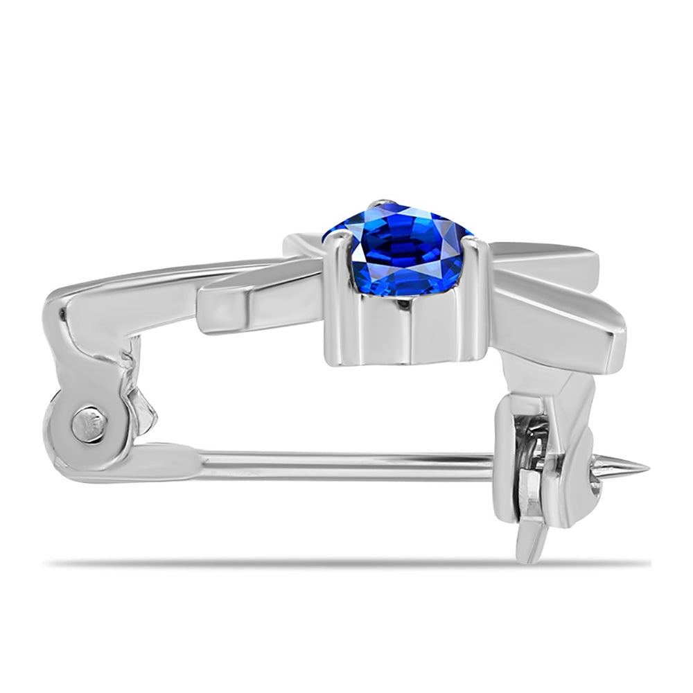 Ezüst Bross Ausztrál Kék Zafírral