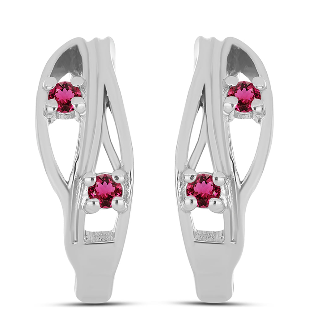 Ezüst Fülbevaló Cruzeroi Rubellittel