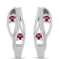 Ezüst Fülbevaló Cruzeroi Rubellittel