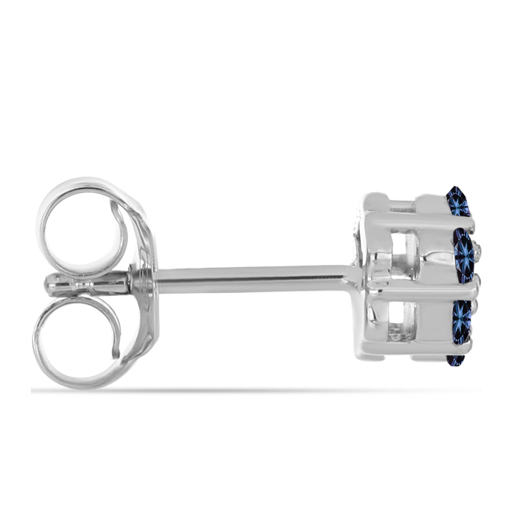 Ezüst Fülbevaló "Császár Lila" Moissanite-tel 2 
