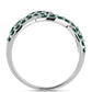Ezüst Gyűrű Zöldes Tengerkék Moissanite-tal