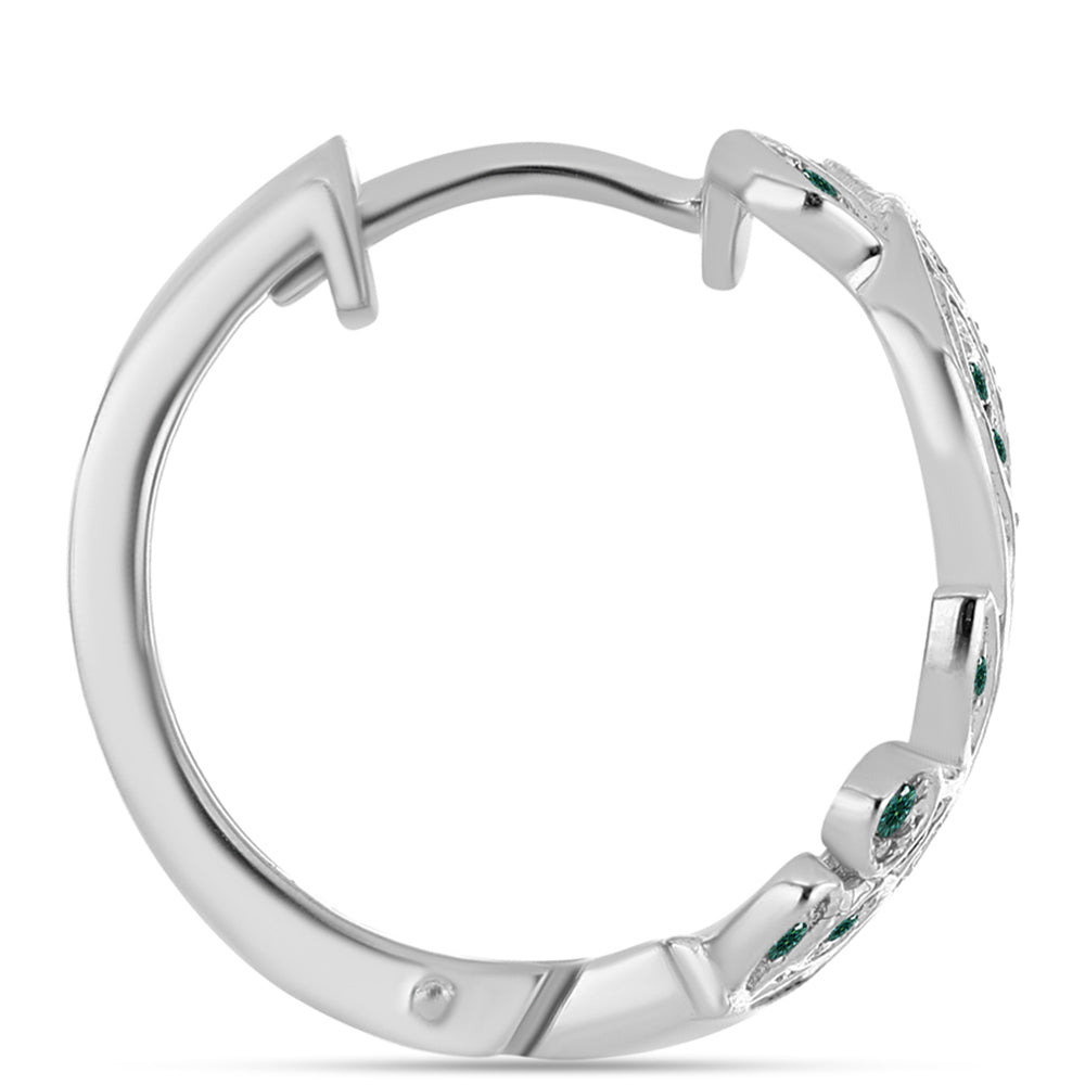 Ezüst Fülbevaló Zöldes Tengerkék Moissanite-tal 2 