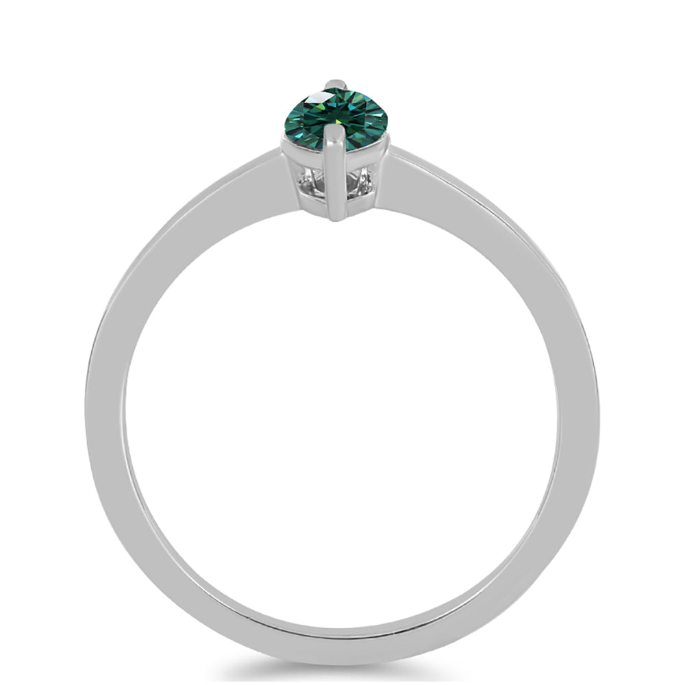 Ezüst Gyűrű Zöldes Tengerkék Moissanite-tal 2 