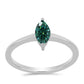 Ezüst Gyűrű Zöldes Tengerkék Moissanite-tal