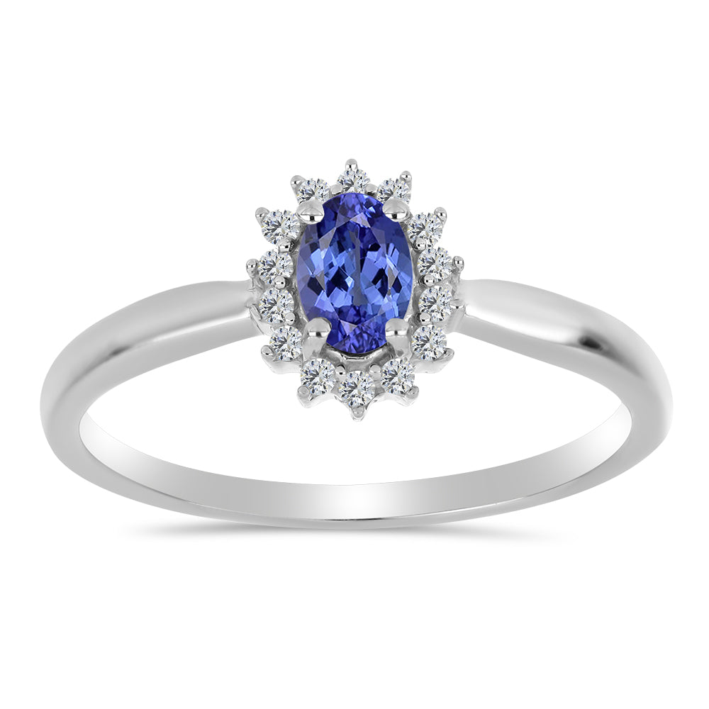 Ezüst Gyűrű "AA" Osztályú Tanzanittal és Fehér Topázzal 2 