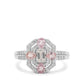 Ezüst Gyűrű Rózsaszínű Zafírral és Fehér Cirkónnal
