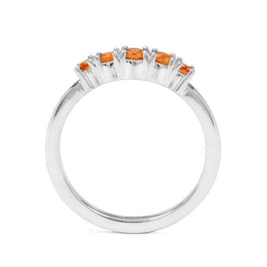 Ezüst Gyűrű Narancs Zafírral