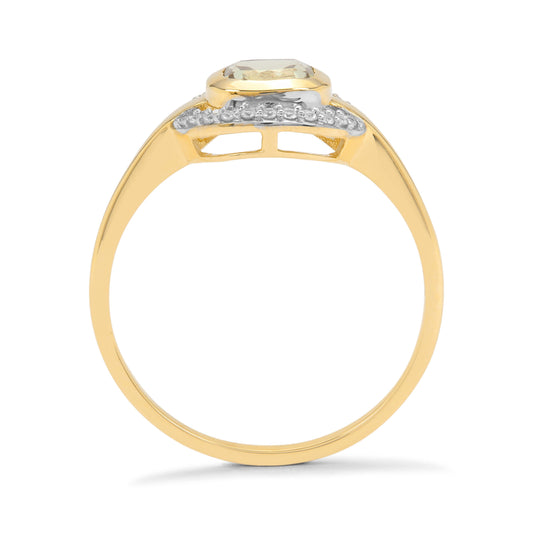 Arany Gyűrű Csarite®-val és Fehér Cirkónnal