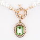 Aranyozott Gyöngy nyaklánc készlet 3 cserélhető medállal, piros/kék/zöld Emporia® kristályokkal