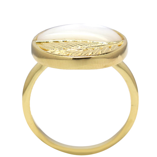 Arannyal Bevont Ezüst Gyűrű Gyöngyházzal