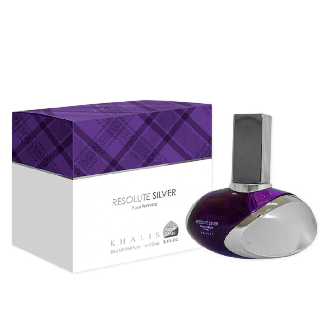 100 ml Eau de Perfume Resolute Silver, Keleti Gyümölcsös Édes Illat Nőknek 1 