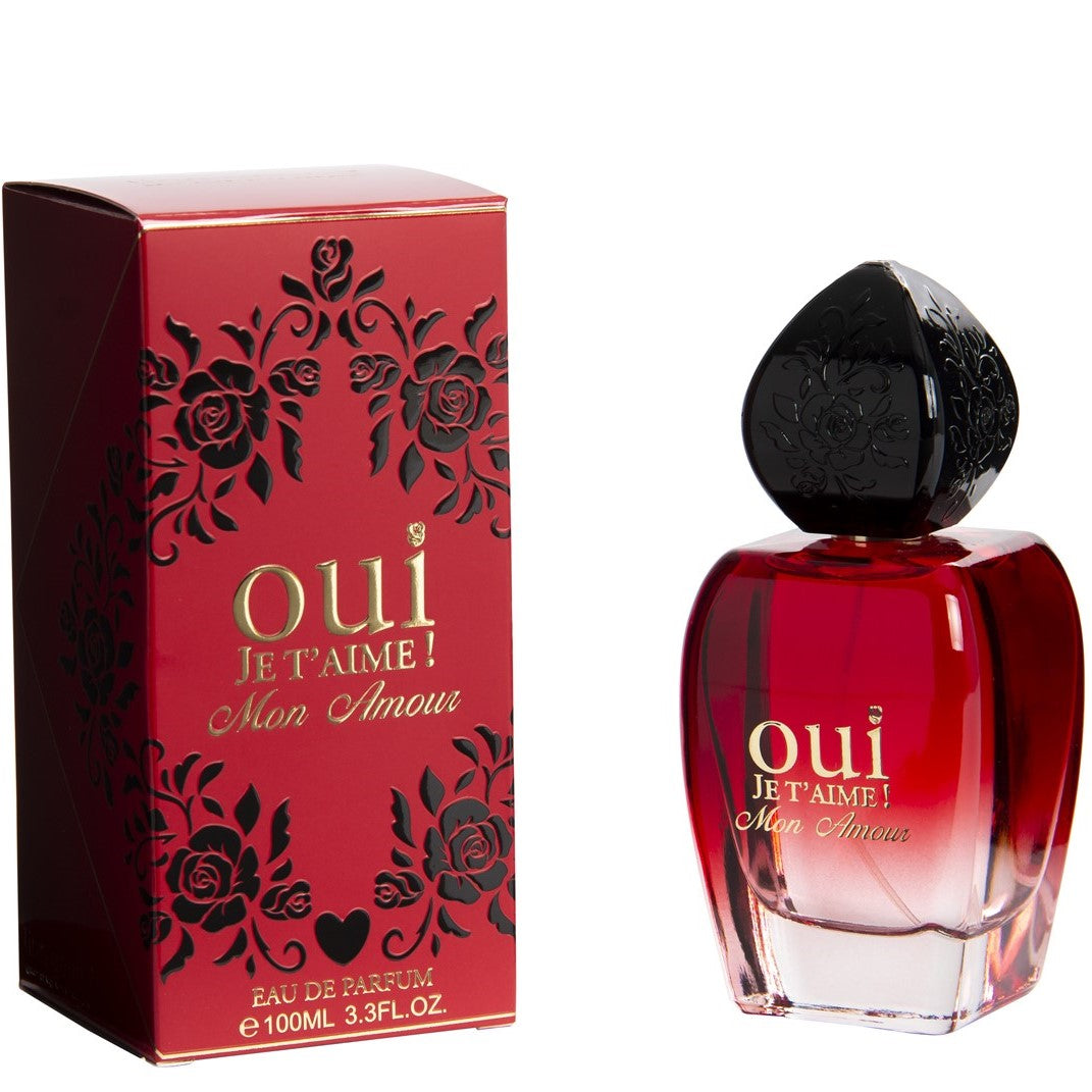 100 ml Eau de Perfume OUI JE T’AIME MON AMOUR Virágos Gyümölcsös Illat Nőknek, 10% illatolaj tartalommal