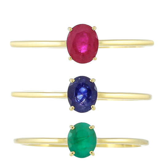 Arany Szett Thai Rubinnal és Brazil Smaragddal ( Gyűrű )