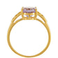 Arannyal Bevont Ezüst Gyűrű Rózsaszínű Ametiszttel