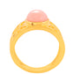 Arannyal Bevont Ezüst Gyűrű Rózsaszínű Opállal