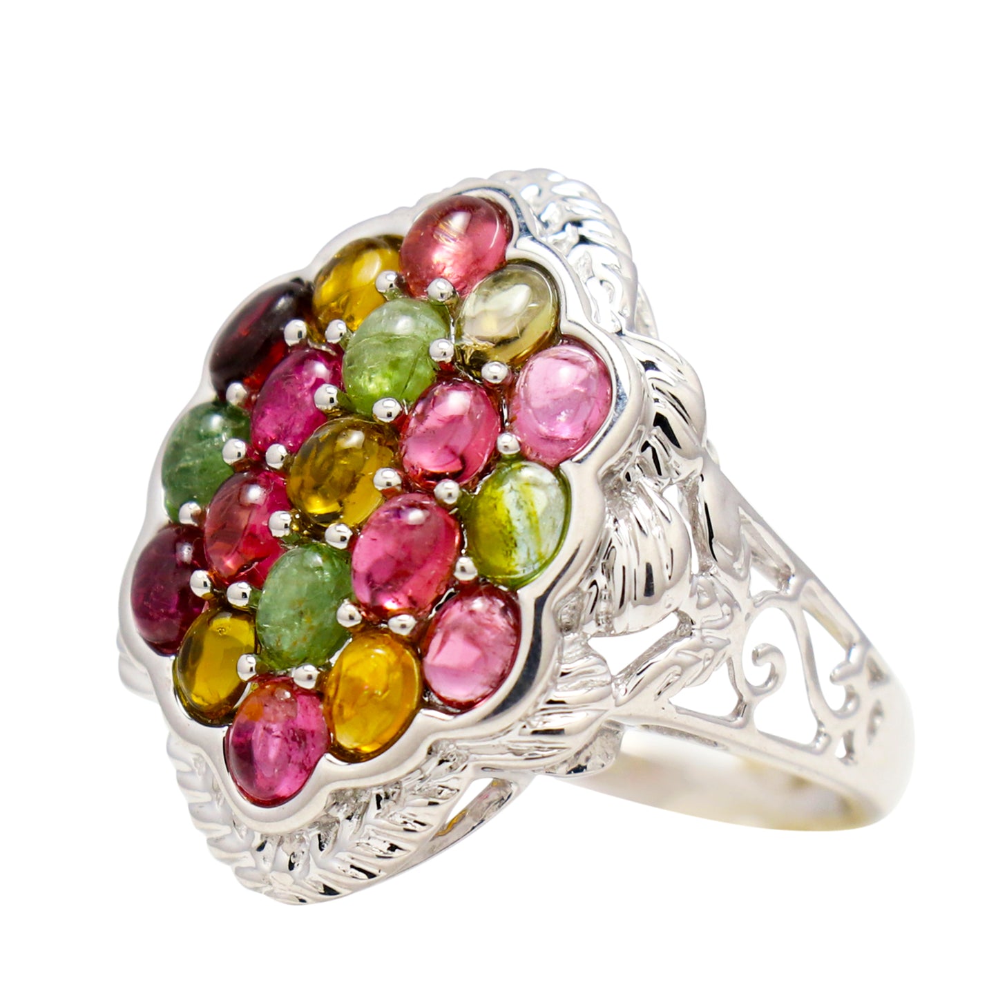 Ezüst Gyűrű Többszínű Turmalinnal
