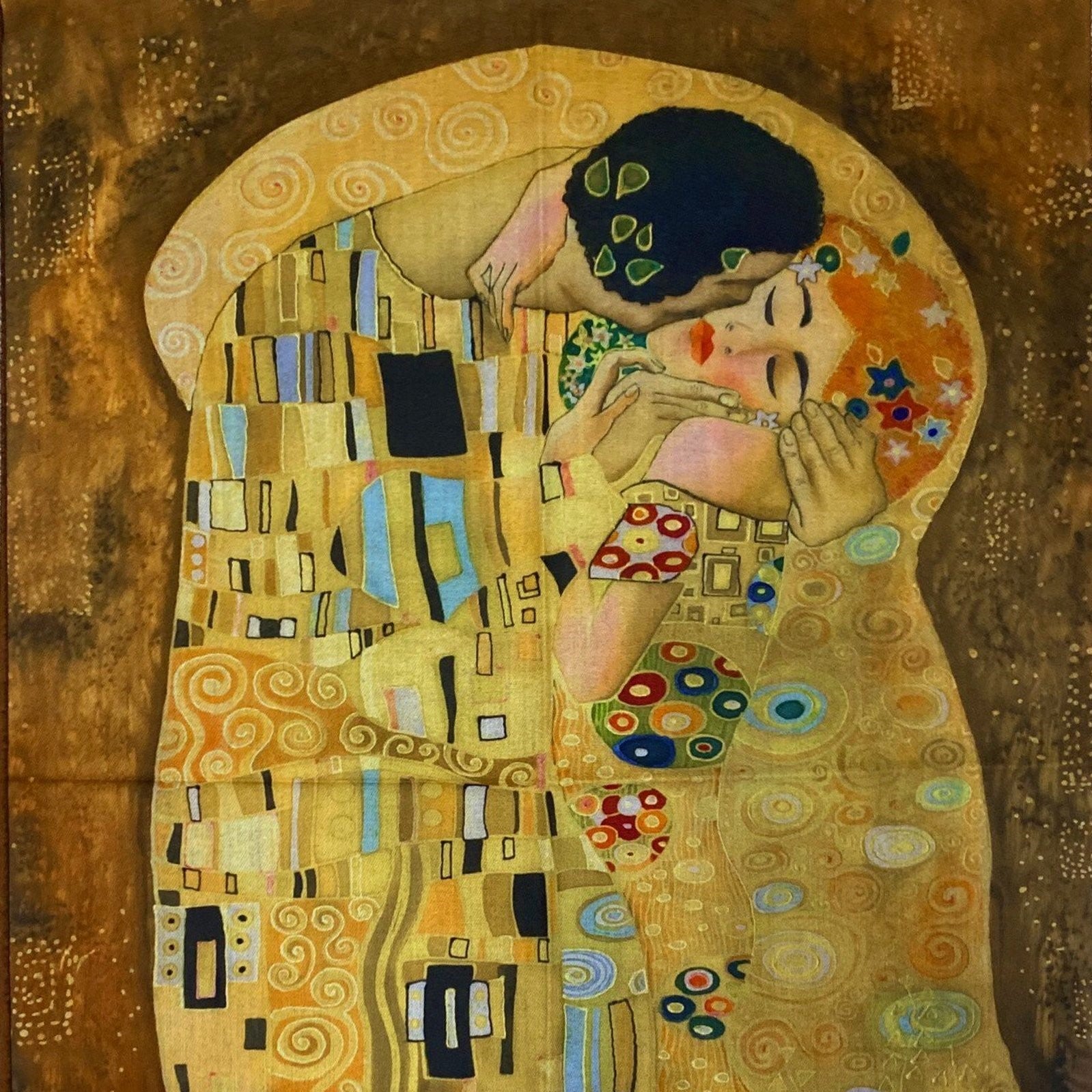 Gyapjú Sál-Kendő, 70 cm x 180 cm, Klimt - The Kiss 6 