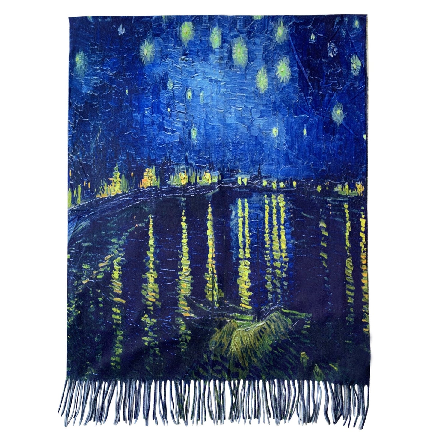 Gyapjú Sál-Kendő, 70 cm x 180 cm, Van Gogh - Starry Over The Rhone