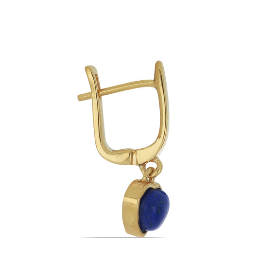 Arannyal Bevont Ezüst Fülbevaló Badakhshani Lápisz Lazulival