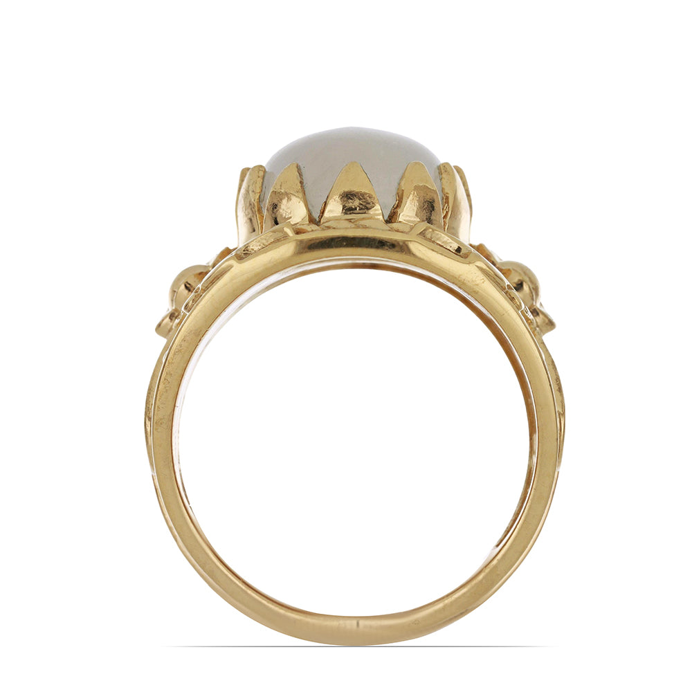 Arannyal Bevont Ezüst Gyűrű Grant Megyei Szivárvány Holdkővel
