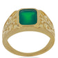 Arannyal Bevont Ezüst Gyűrű Zöld Acháttal