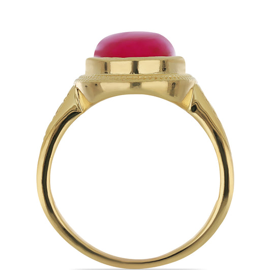 Arannyal Bevont Ezüst Gyűrű Rózsaszínű Ónixszal