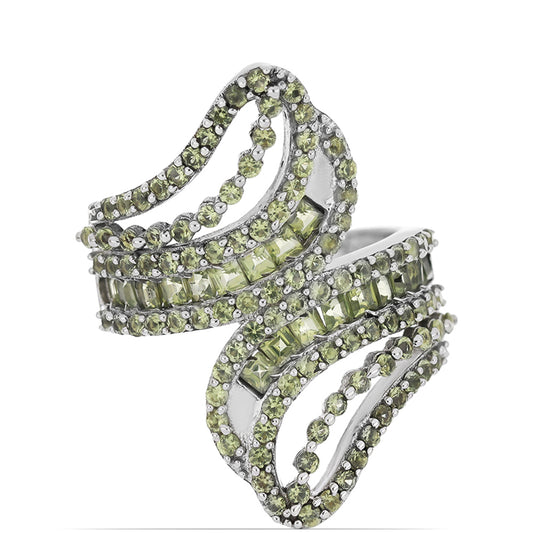 Ezüst Gyűrű Changbai Peridottal