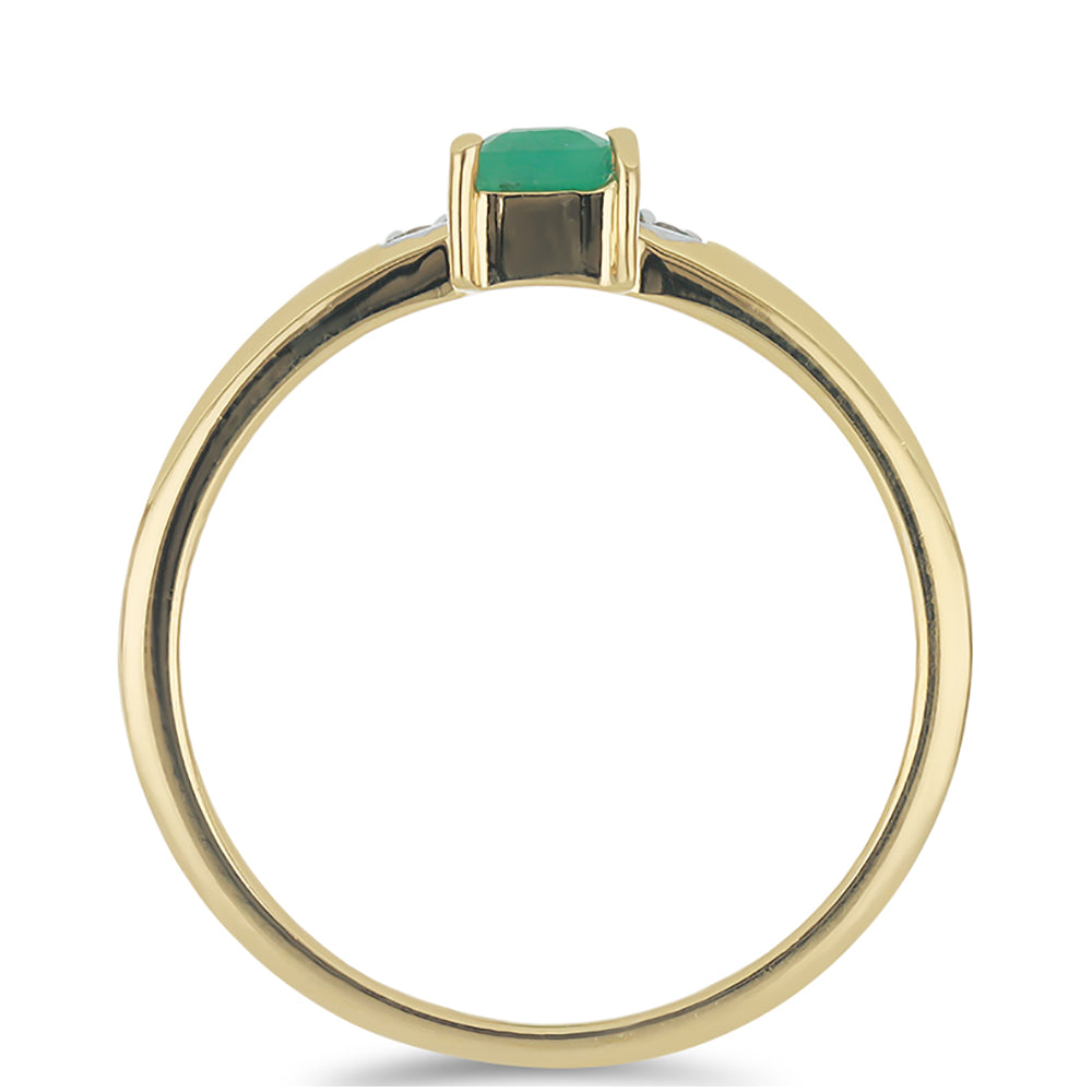Arannyal Bevont Ezüst Szett Brazil Smaragddal és Fehér Topázzal (Fülbevaló+Gyűrű+Medál)