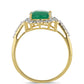 Arany Gyűrű Zambiai Smaragddal és Természetes Fehér Cirkónnal