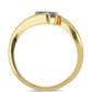 Arannyal Bevont Ezüst Gyűrű "AA" Osztályú Tanzanittal