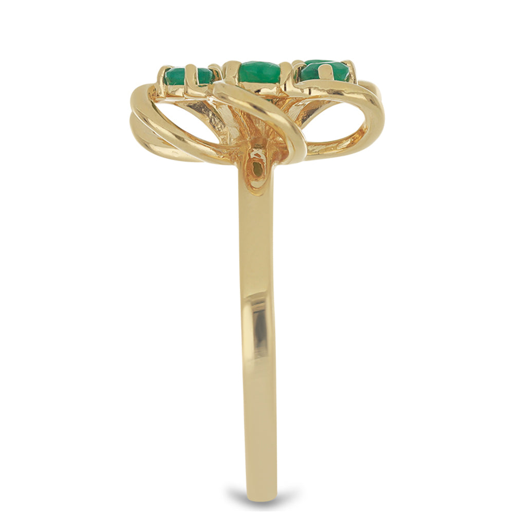 Arannyal Bevont Ezüst Gyűrű Brazil Smaragddal