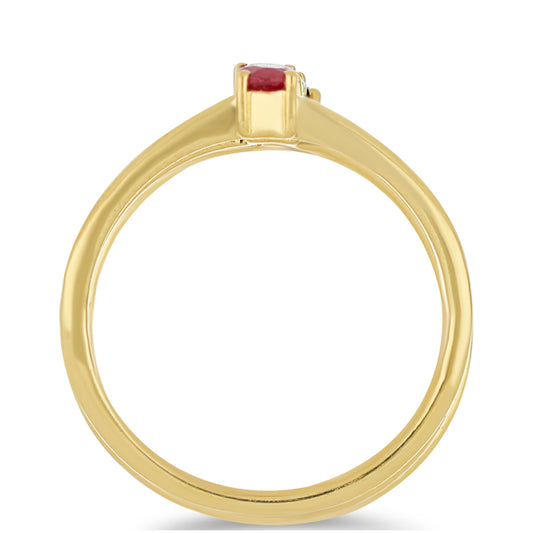 Arannyal Bevont Ezüst Szett Madagaszkári Rubinnal és Brazil Smaragddal ( Gyűrű )